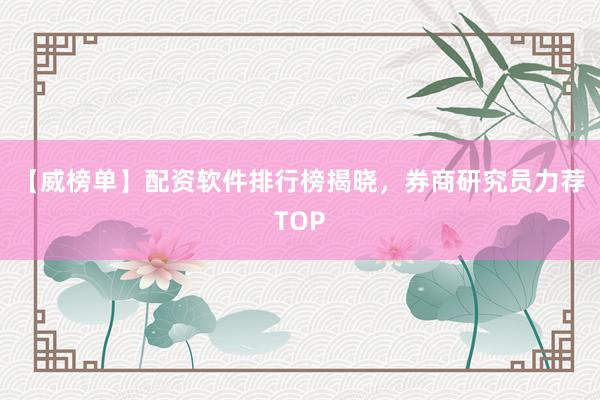 【威榜单】配资软件排行榜揭晓,券商研究员力荐TOP