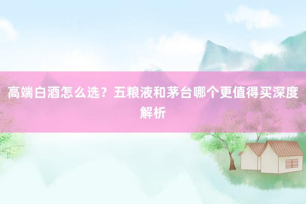 高端白酒怎么选？五粮液和茅台哪个更值得买深度解析